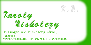 karoly miskolczy business card